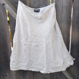 Natural 100% Linen Pieced/Patchwork Skirt Lagenlook Y2K Prairiecore
